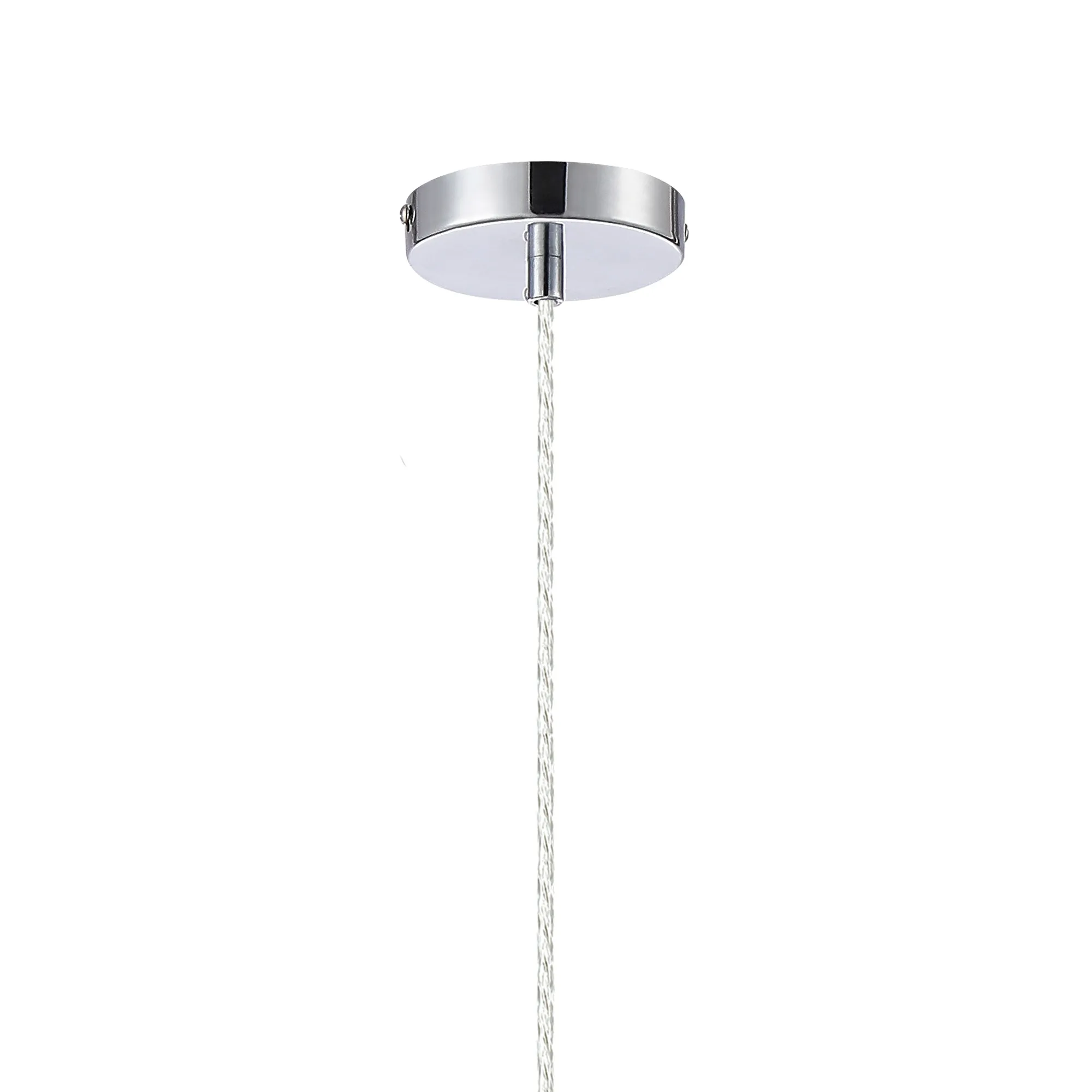 Cawdor Single Pendant, 1 Light E27, Polished Chrome/Clear/Iridescent Cloche Glass DK1134  Deco Cawdor
